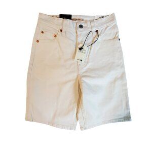 Levis Womens White Denim High-Rise Shorts W23 Stretch Cotton Casual Summer Wear
